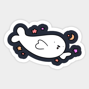 Stars and Moon Baby Harp Seal Sticker